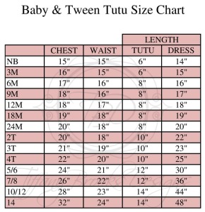 Childrens Size Chart TBD